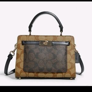 Sold 🎈Coach Brown and Black Satchel with Gold Accents